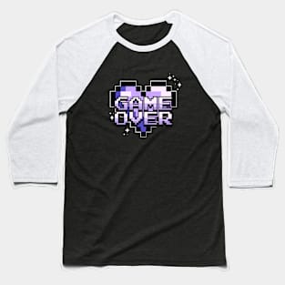 Game Over Heart - Purple Baseball T-Shirt